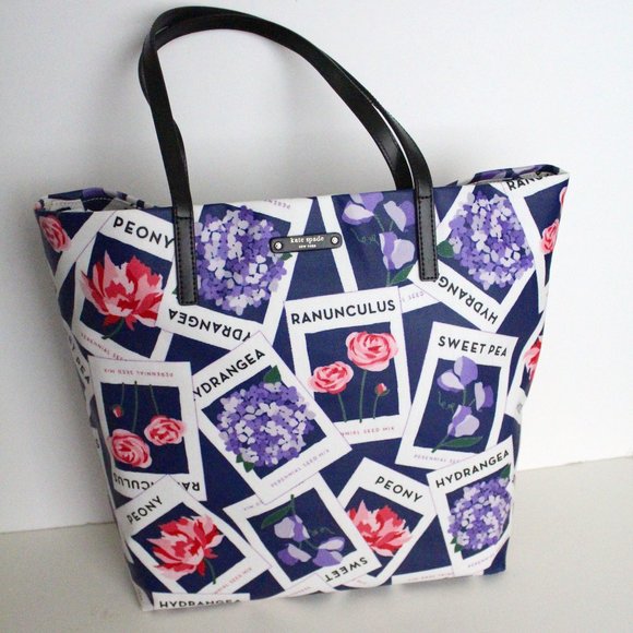 NWT Kate Spade New York TURN OVER A LEAF SEED PACKET BON SHOPPER Tote - Picture 1 of 4